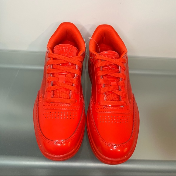 Reebok Cardi B Coated Club C Double Low Top Womens Shoes Triple Red Sz 7 FZ5219 - Picture 4 of 9